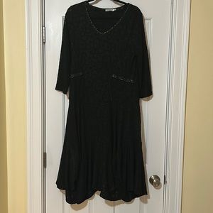 DZHAVAEL COUTURE black patterned dress, EUC